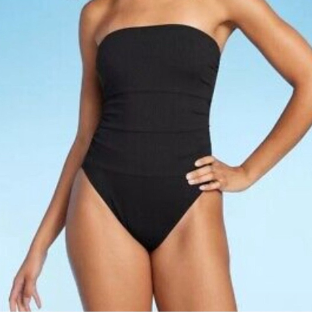 Shade & Shore Bandeau One Piece w/ Removable Spaghetti Straps